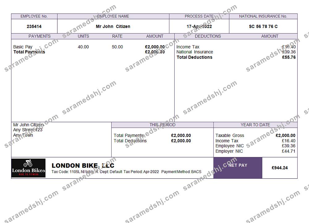 United kingdom biking company employee sheet